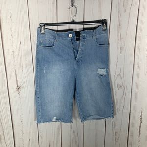 INC bermuda distressed shorts.